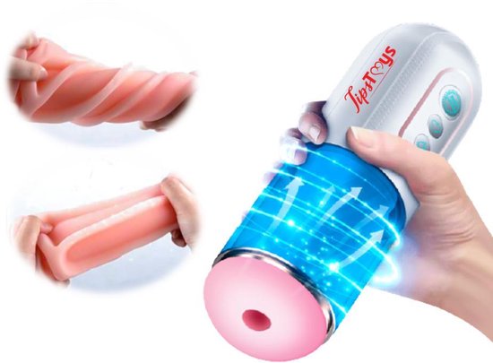 Foto: Tipstoys luxe zuig masturbator voor man pocket pussy kunst vagina stimulator sex toys kleur wit