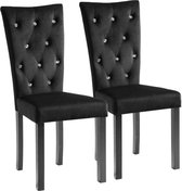 Eetkamerstoelen 2 stuks fluweel zwart