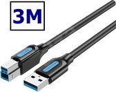 Vention USB 3.0 A Male naar USB B Male kabel  - 3 Meter