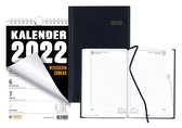 Brepols Bureau Agenda 2022 - Saturnus - 1d/1p - Blauw + Weekblok (met Wire-O binding) 2022 - Week begint op Zondag