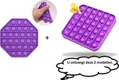 Pop it Fidget toys pakket set Pakket Paars 2 STUKS - Paars Hexagon - Vierkant Paars - Tiktok - Push - Popper - Speelgoed - Pad
