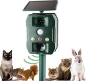 Myours® Kattenverjager – Kattenschrik – Marterverjager - Kattenverjager op zonneenergie – Katten afweermiddel – Muizenverjager – Duivenverjager – Ongedierte verjager met Ultrasone – Zonnepanelen - Groen