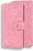 Hoesje geschikt voor Samsung Galaxy S21 - Bookcase - Pasjeshouder - Portemonnee - Mandalapatroon - Kunstleer - Roze