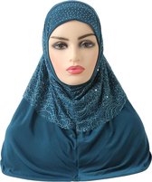 Elegant turkooise Hoofddoek, mooie hijab.
