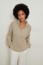 NA-KD High Neck Zipped Knitted Dames Trui - Maat L