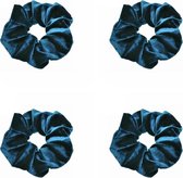 Scrunchies – Velvet Scrunchies – 4x blauw – Blauw – 4 stuks – Musthave Haaraccessore – Scrunche Pack – Luxe kwaliteit – Haarelastiek – Elastiekje – Elastiek – Haarwokkel – Haarverz