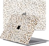 Lunso Geschikt voor MacBook Air 13 inch M1 (2020) cover hoes - case - Leopard Rose Gold