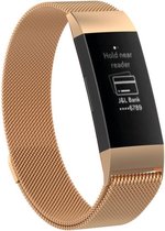 DrPhone Milanees bandje - Fitbit Charge 3 & 4 - Rosegold - Large