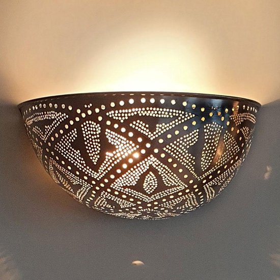 verkiezing Millimeter doorgaan met Arabische wandlamp Helal Q - zilver (Oosterse - Egyptische - Marokkaanse  lampen) | bol.com