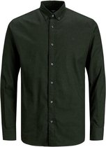 Jack & Jones Overhemd Jprblaperfect Twist Shirt L/s Sn 12193092 Darkest Spruce/slim Fit Mannen Maat - M