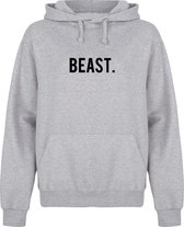 BEAUTY & THE BEAST couple hoodies grijs (BEAST - maat XL) | Matching hoodies | Koppel hoodies