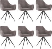 Eetkamerstoelen 6 stuks lichtgrijs fluweel