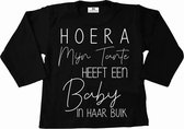 Shirt kind-hoera mijn tante heeft een baby in haar buik-Maat 68