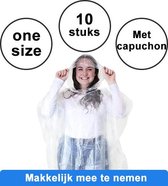 10x stuks wegwerp regenponcho transparant voor volwassenen