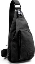 Moodadventures | Tassen | Canvas Crossbody Tas Zwart M | Schoudertas