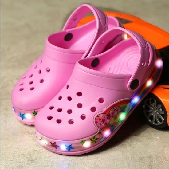 Lichtgevende Kinder Clogs - LED - Roze - Maat 28