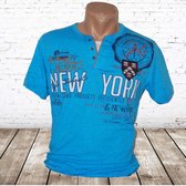 Heren shirt New York blauw -Violento-XL-t-shirts heren