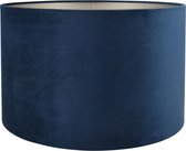Lampenkap Cilinder - 40x40x25cm - Alice velours donkerblauw - taupe binnenkant