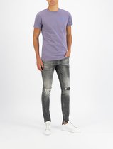 Purewhite -  Heren Slim Fit    T-shirt  - Paars - Maat XL