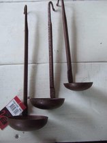 Decoratie lepels | iron spoon set 3  | bruin