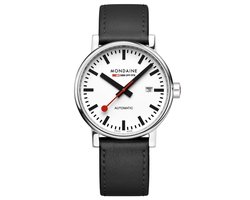 Mondaine MSE.40610.LB Evo2 - Horloge - Automatic - Leer - Zwart - 40mm