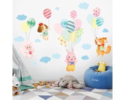Muursticker Kinderkamer | Wanddecoratie Babykamer | Decoratie Jongens & Meisjes | 3D Stickers | Ballonnenfeest