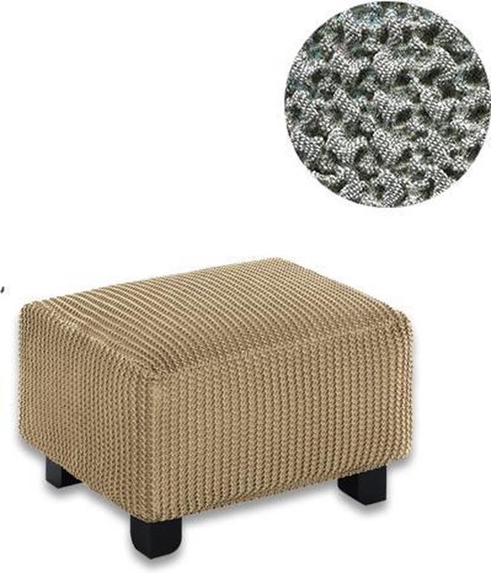 Vierkante poef hoes voetenbank beschermer hoezen kruk poef hoezen stretch met elastische bodem, feature getextureerde geruite stof wasbaar in de machine (Color : #1, Size : Square(60x60x55-60cm