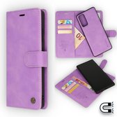 Samsung Galaxy S20 FE Casemania Hoesje Bright Lila - 2 in 1 Magnetic Book Case