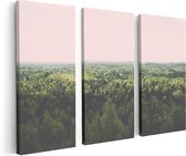 Artaza Canvas Schilderij Drieluik Eindeloze Bos Met Groene Bomen - 120x80 - Foto Op Canvas - Canvas Print