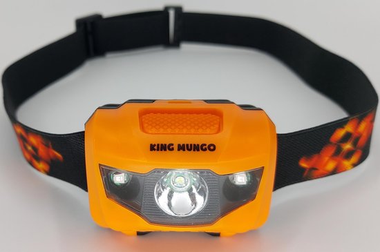 Hoofdlamp LED | Oranje Hoofdlampje Waterdicht Lichtgewicht | Incl AAA batterijen | King Mungo