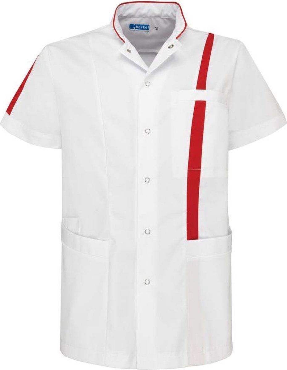 De Berkel Lex zorgjas-XS-wit/rood (B2988326137XS)