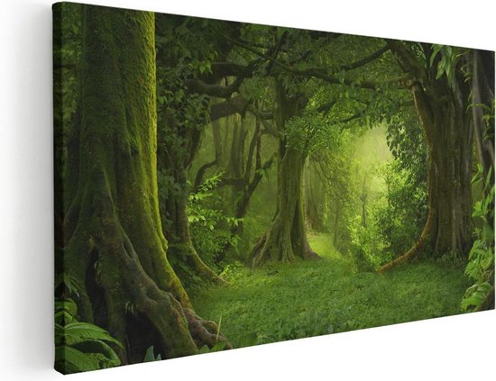 Artaza Toile Peinture Vert Jungle Tropicale Forêt - 80x40 - Photo sur Toile - Impression sur Toile