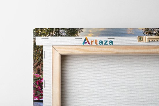 Artaza - Peinture sur toile - Pont d'Amsterdam avec lever de soleil - 80x40 - Photo sur toile - Impression sur toile