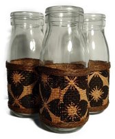 Vaasjes - Rotan Dessin - Klein formaat - Set van 3 stuks - Kado Tip