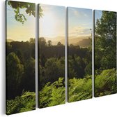 Artaza - Quadriptyque de peinture sur toile - Coucher de soleil d'une forêt - 80x60 - Photo sur toile - Impression sur toile