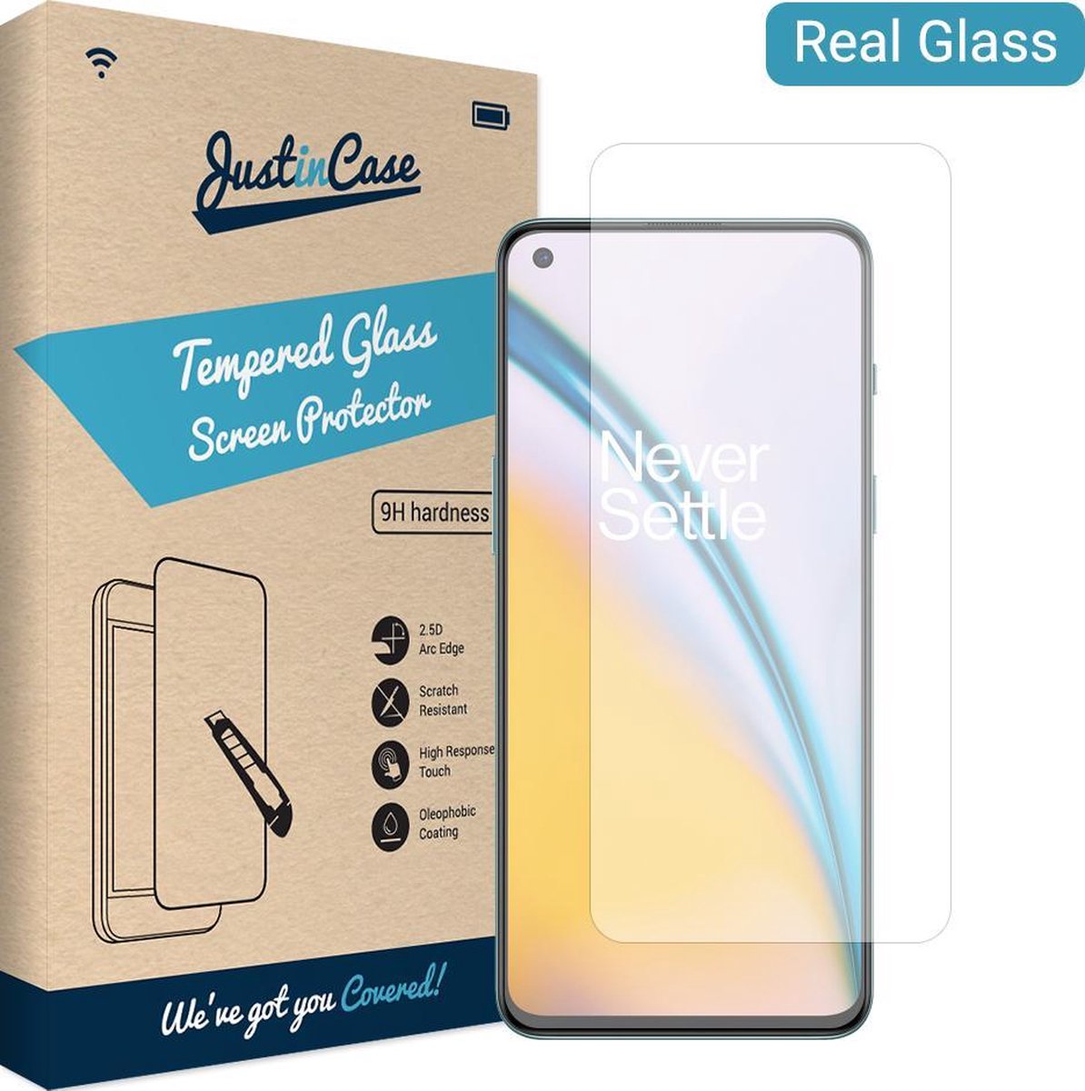 Just in Case screenprotector geschikt voor OnePlus Nord 2 - Screenprotector Gehard Glas