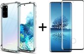 Samsung S20 Plus Hoesje - Samsung Galaxy S20 Plus hoesje siliconen case hoes hoesjes cover transparant - Full Cover - 1x Samsung S20 Plus screenprotector