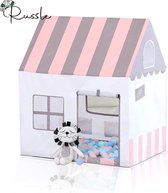 Speeltent Rose-Wit-Grijs inclusief 100 ballen - Fantasie - Cadeau - Verjaardag - 1 jaar - 2 jaar - Peuter - Kleuter - Design - Nordic