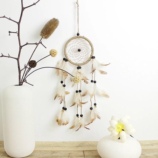 BukkitBow - Dream Catcher - Native American Dream Catcher - Dream Catcher avec Perles et Ressorts