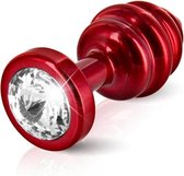 Geribbelde butt plug Rood 35 mm Diogol 71625