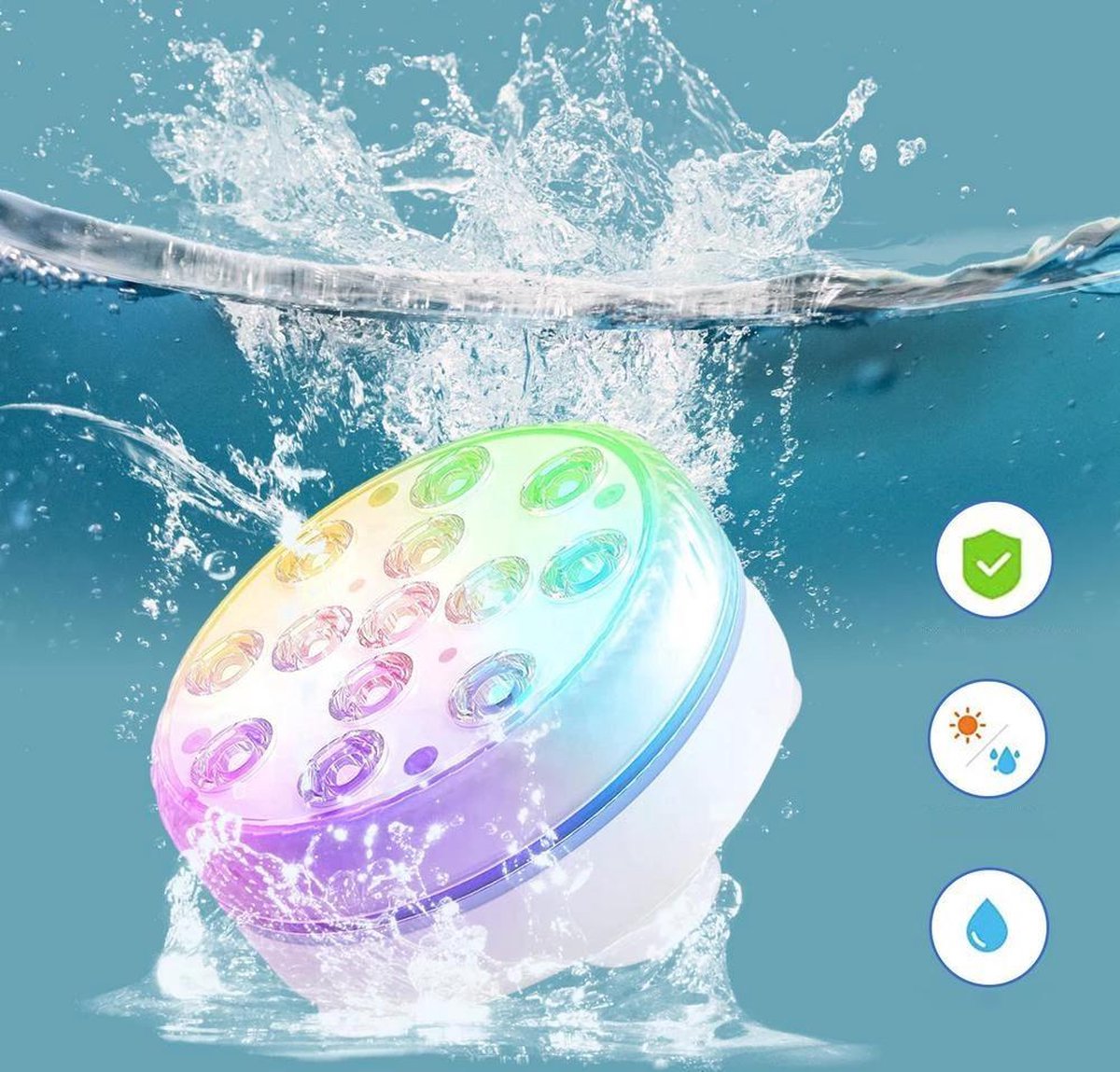 Draadloze Badkuipverlichting Met Afstandsbediening, Op Batterijen Werkende Waterdichte Rgb Kleurveranderende Gloed Voor Spa Douches