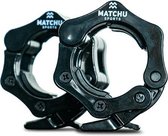 Matchu Sports - Barbell collars - Haltersluiting 50mm - Halterklemmen - Barbell - Olympic barbell - Set van 2 - Olympische maat - Zwart