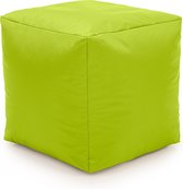 Drop& Sit Poef Nylon – Lime – 40 x 40 x 40 cm - Vierkant