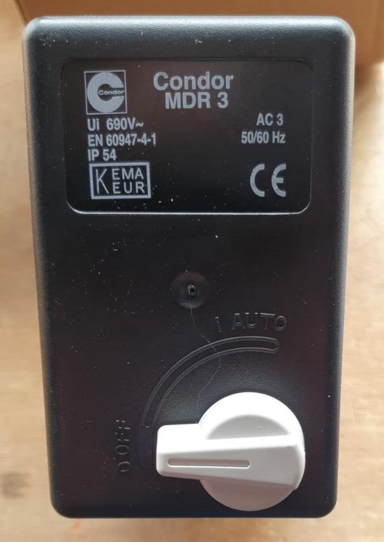 Condor Interrupteur à pression MDR3/16bar+6,3-10Amp Protection du moteur 