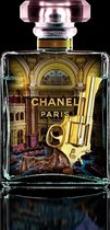 Glasschilderij  Chanel Lila 60x80cm Met Goudfolie | Schilderijen  | Glas Schilderijen  | Glasschilderij Maat 60x80cm | 1 Jaar Garantie