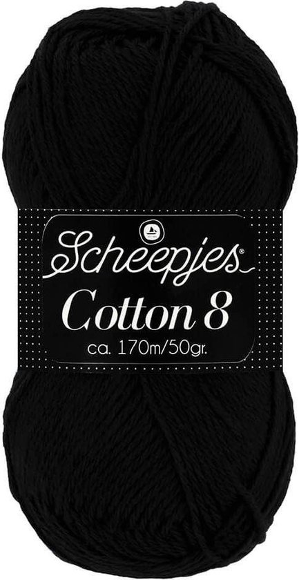 Scheepjes Cotton 8 50g - 515 Zwart