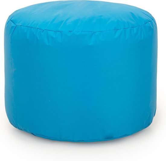 Drop & Sit Poef – Turquoise – 50 x 50 x 42 cm - Rond | bol.com