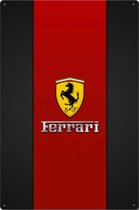 Ferrari - metalen poster | Zwart - Rood - Geel - Formule 1 - f1 - f1 2021