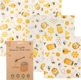 Nixnix - Bijenwas wraps - Beeswax food wrap - Beewax - Bee wrap - Bijenwasdoek - Zero Waste - 3 stuks; klein, middel, groot - Herbruikbaar - Duurzaam Cadeau - Boterhamzakje - Bijenwas Doek