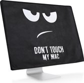 kwmobile hoes voor Apple iMac 24" - beschermhoes voor beeldscherm - Don't Touch My Mac design - wit / zwart